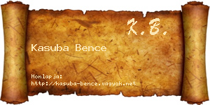 Kasuba Bence névjegykártya